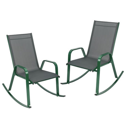 Set 2 poltrone a dondolo da giardino in metallo - Serenity