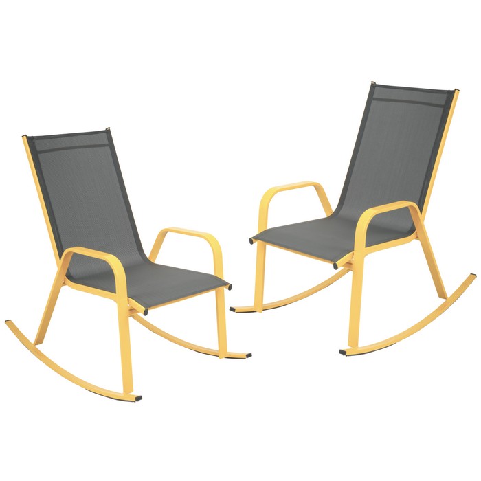 Set 2 poltrone a dondolo da giardino in metallo - Serenity - BEST - 63955763888506