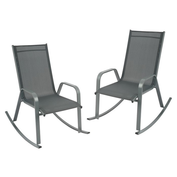 Set 2 poltrone a dondolo da giardino in metallo - Serenity - BEST - 63955763495290