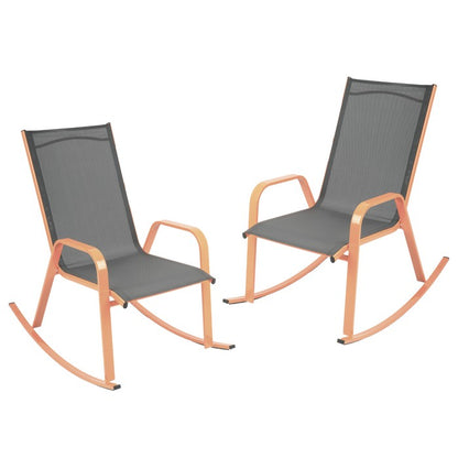 Set 2 poltrone a dondolo da giardino in metallo - Serenity
