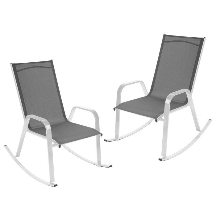 Set 2 poltrone a dondolo da giardino in metallo - Serenity - BEST - 63955763429754