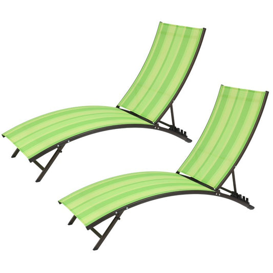 Set 2 lettini lounge da giardino in metallo con schienale reclinabile - Onda - BEST - 63755855888762