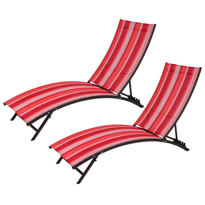 Set 2 lettini lounge da giardino in metallo con schienale reclinabile - Onda - BEST - 63755856085370
