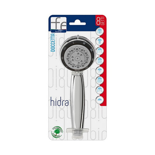 Doccetta tonda in ABS cromo 8 funzioni - Hidra - FERIDRAS - 64631898014074