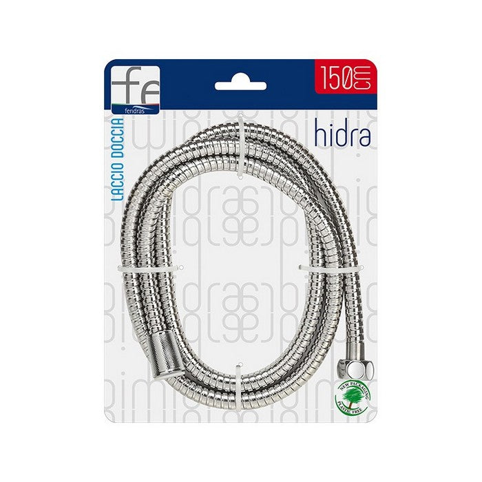 Tubo laccio per doccia da 150 cm in acciaio cromato - Hidra