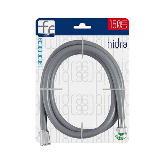 Tubo laccio doccia in PVC grigio 200 cm con sistema antitorsione - Hidra - FERIDRAS - 64631938941306
