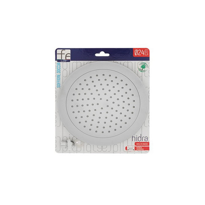 Soffione doccia tondo ultraslim in ABS cromo 24 cm - Hidra