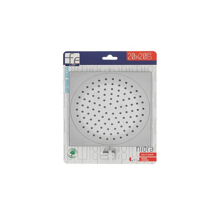 Soffione doccia quadrato ultraslim in ABS cromato 20 cm - Hidra