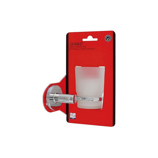 Porta spazzolino in cromall e vetro satinato - Sprint - FERIDRAS - 64631995924858