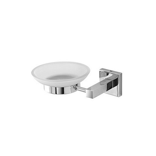 Porta sapone in cromall e vetro satinato - Rock - FERIDRAS - 64632017191290