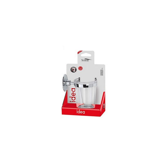 Portaspazzolino in acciaio cromato e ABS - Idea - FERIDRAS - 64632031281530
