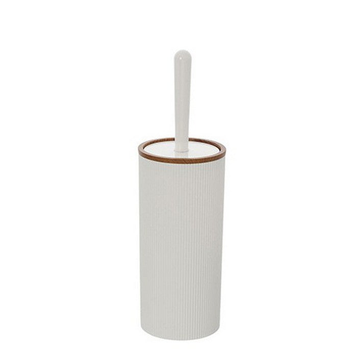 Porta scopino tondo in plastica con decori effetto legno - London - FERIDRAS - 64632091476346