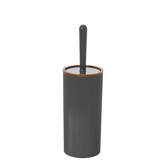 Porta scopino tondo in plastica con decori effetto legno - London - FERIDRAS - 64632096915834