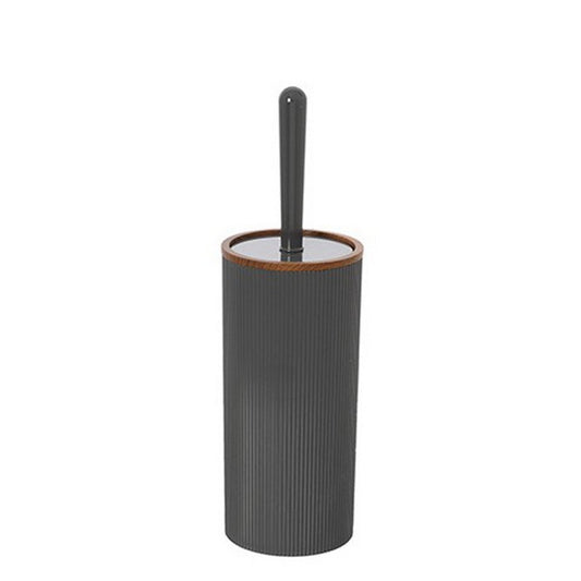 Porta scopino tondo in plastica con decori effetto legno - London - FERIDRAS - 64632096915834