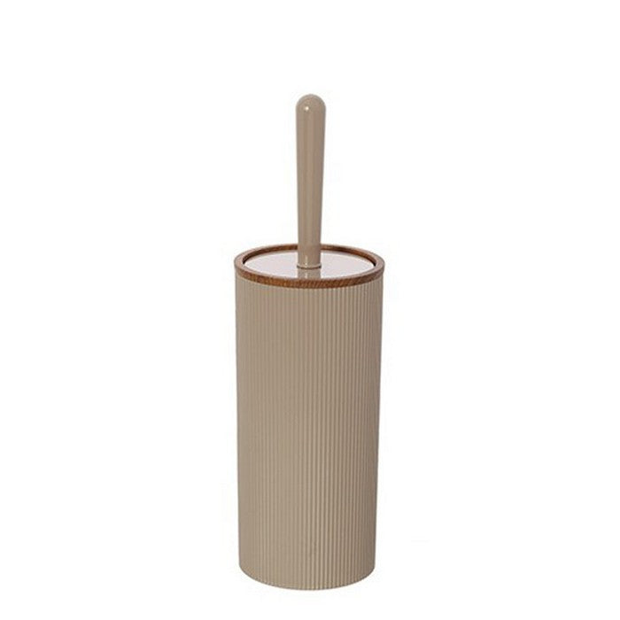 Porta scopino tondo in plastica con decori effetto legno - London - FERIDRAS - 64632103633274