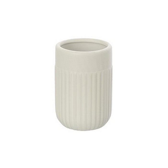 Porta spazzolino tondo in ceramica - Nevada - FERIDRAS - 64632108745082