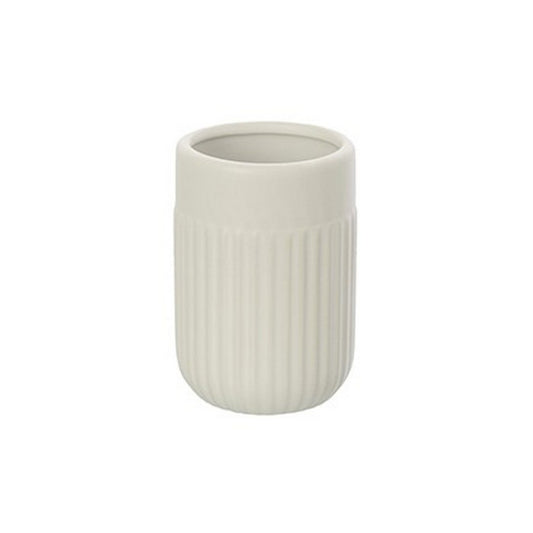 Porta spazzolino tondo in ceramica - Nevada - FERIDRAS - 64632116117882