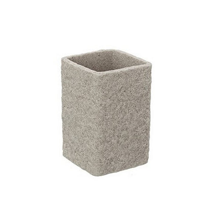 Porta spazzolini quadrato effetto pietra - Sabbia