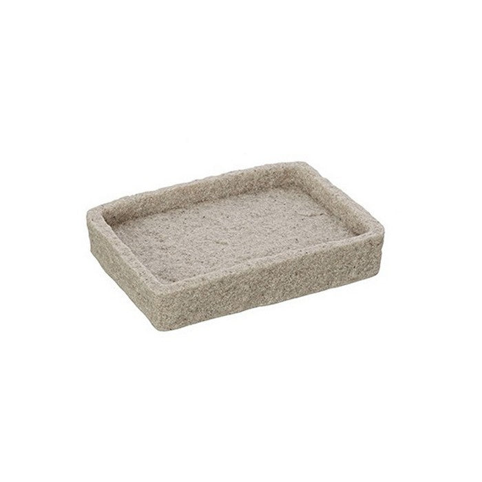 Porta sapone rettangolare effetto pietra - Sabbia - FERIDRAS - 64632173035898