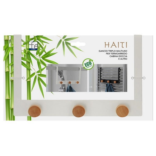 Gancio triplo attaccapanni in metallo e bamboo - Haiti - FERIDRAS - 64632246141306