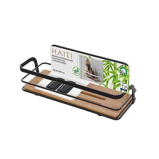 Mensola in metallo e bamboo 1 ripiano - Haiti - FERIDRAS - 64632250925434