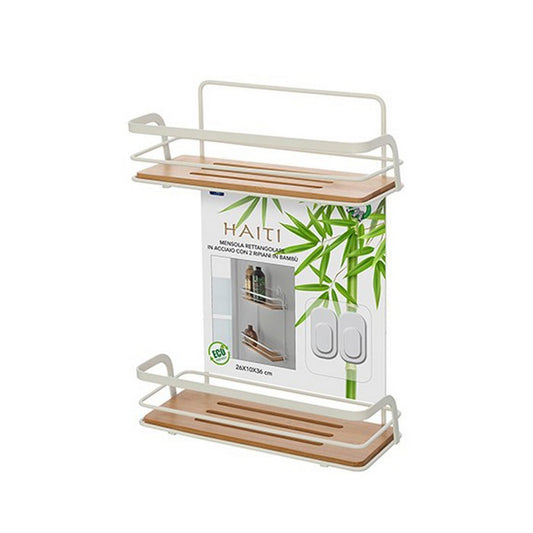 Mensola in metallo e bamboo 2 ripiani - Haiti - FERIDRAS - 64632251449722