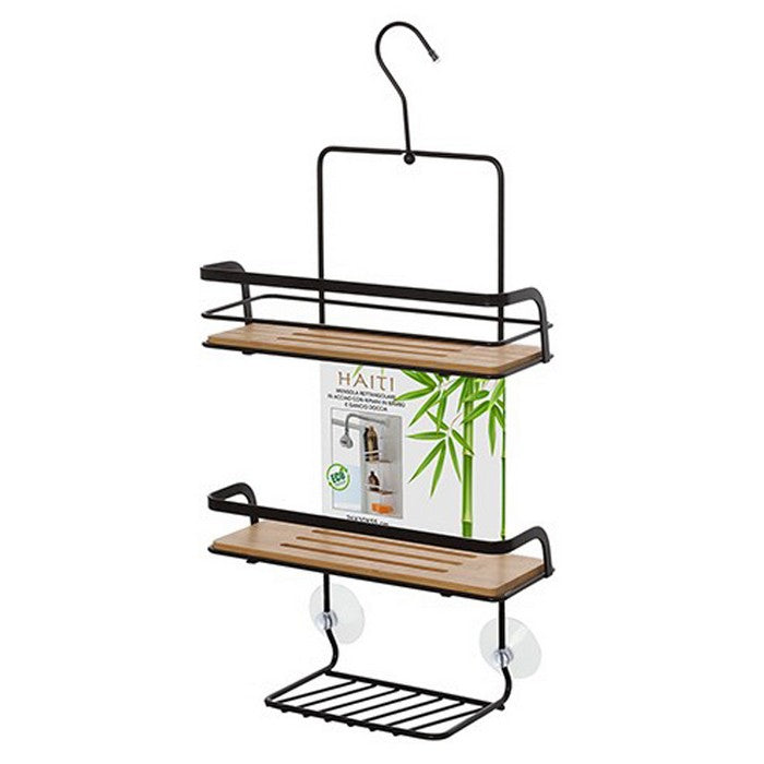 Mensola da appendere in metallo e bamboo 3 ripiani - Haiti - FERIDRAS - 64632253907322
