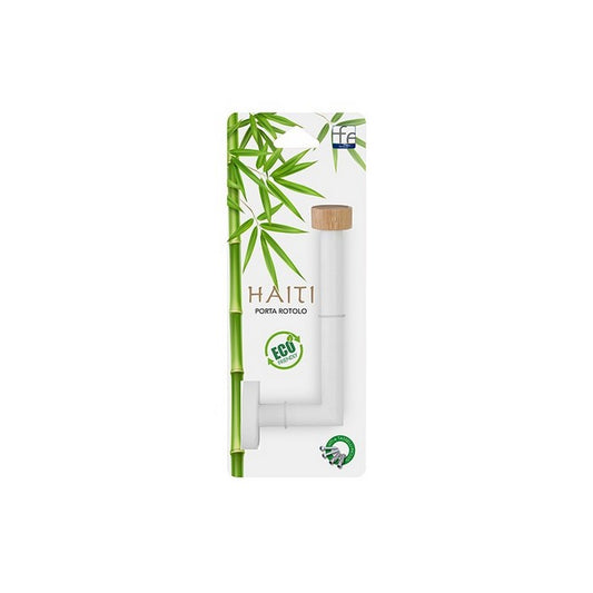 Porta rotolo da parete in acciaio e bamboo - Haiti - FERIDRAS - 64632260395386