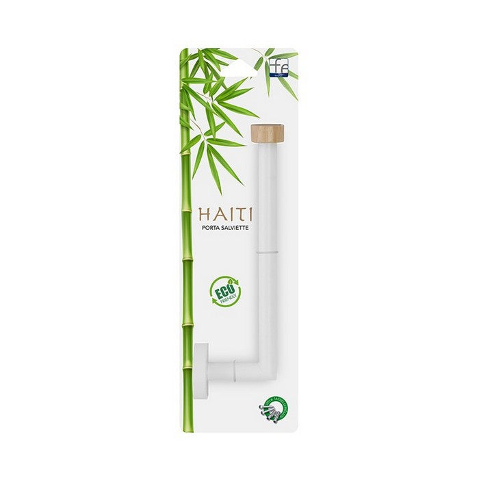 Porta salviette da parete in acciaio e bamboo - Haiti - FERIDRAS - 64632262361466