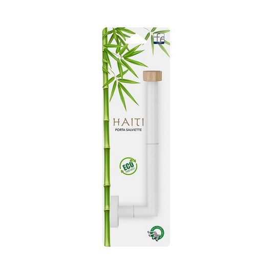 Porta salviette da parete in acciaio e bamboo - Haiti - FERIDRAS - 64632262361466