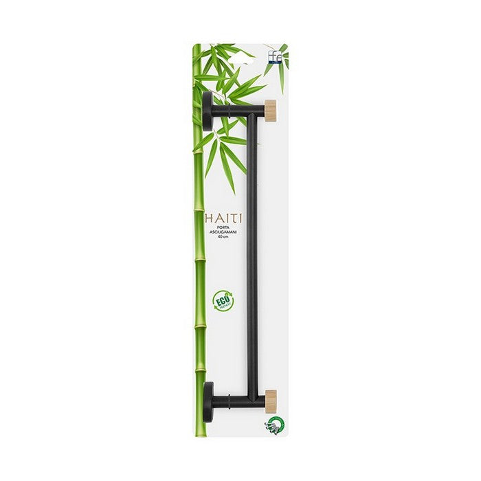 Porta asciugamani da parete in acciaio e bamboo - Haiti - FERIDRAS - 64632270815610