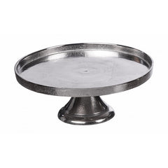 Alzata tonda in metallo argento 30 cm