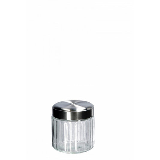Barattolo tondo in vetro con coperchio in metallo - AD TREND - 63845811716474