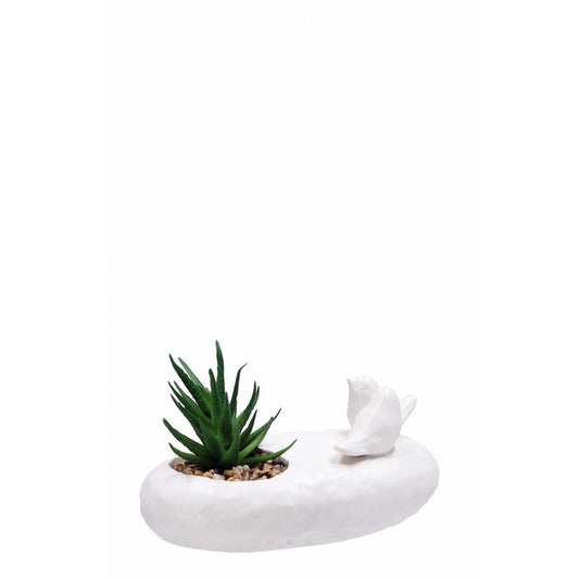 Decorazione con uccellini e pianta grassa artificiale - AD TREND - 63845813092730