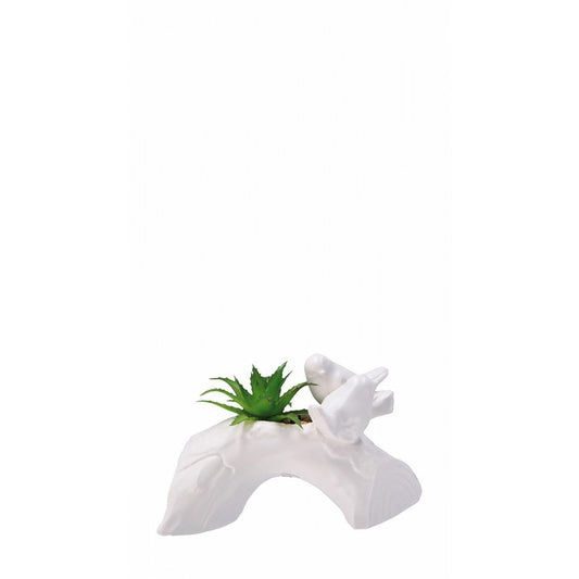 Decorazione tronco con uccellini e pianta grassa artificiale - AD TREND - 63845814141306