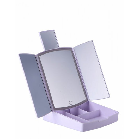 Specchio pieghevole con LED e scomparti - AD TREND - 