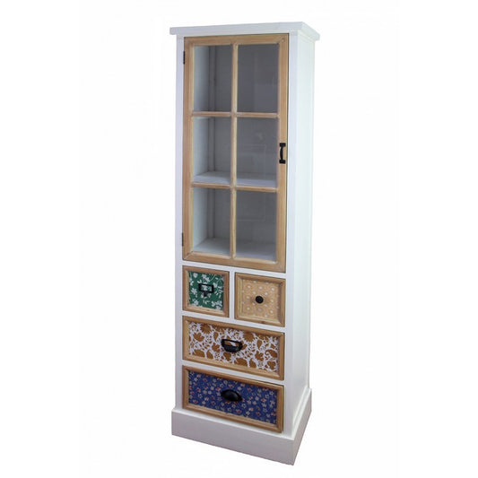 Mobiletto in legno con anta e 4 cassetti colorati - AD TREND - 63845847662970