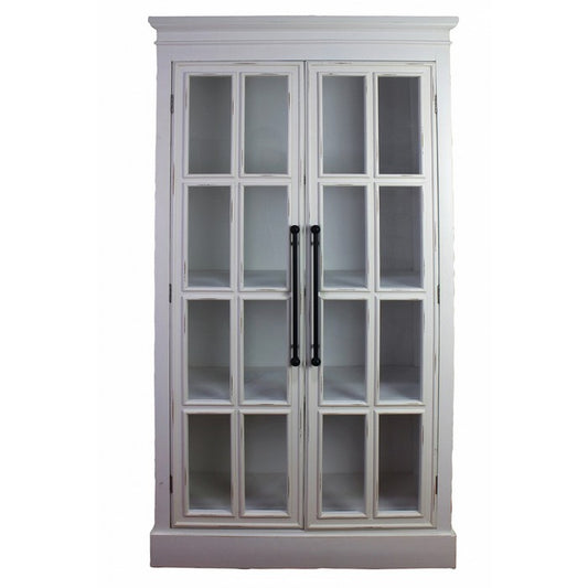 Mobiletto vetrina in legno bianco con 2 ante - AD TREND - 