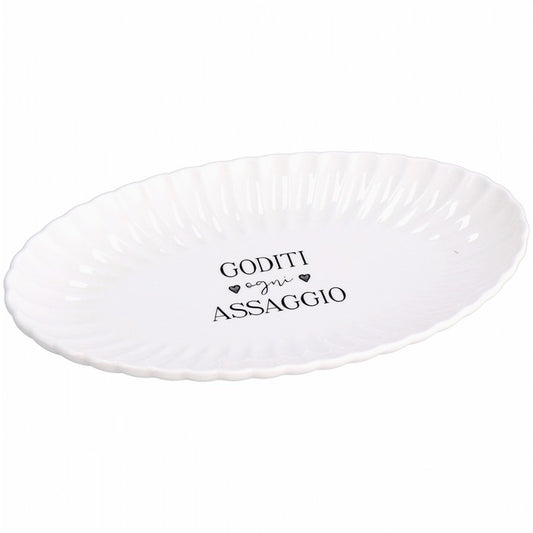 Vassoio ovale in ceramica 31 cm - Assaggio - AD TREND - 