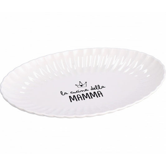 Vassoio ovale in ceramica 31 cm - Mamma - AD TREND - 