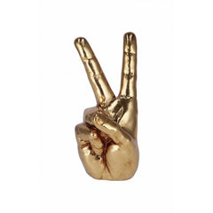 Mano dorata in resina pace e amore 23 cm - Vittoria