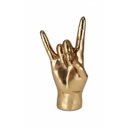 Mano dorata in resina corna 25 cm - Rock - AD TREND - 