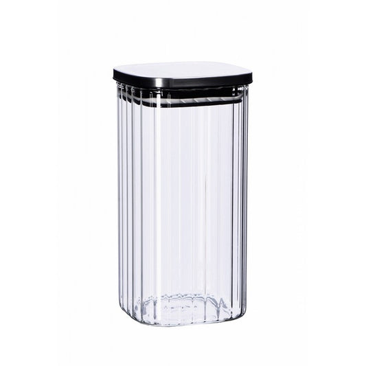 Barattolo in vetro borosilicato e acciaio 21 cm - AD TREND - 