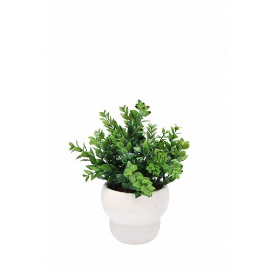 Vaso bianco con piantina artificiale 31 cm - AD TREND - 63845871649146