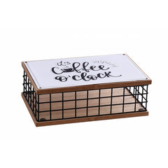 Scatola porta capsule caffe in mdf e ferro 26x16 cm