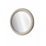 Specchio tondo con cornice bouclé 100 cm