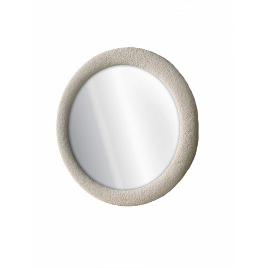 Specchio tondo con cornice bouclé 100 cm - AD TREND - 