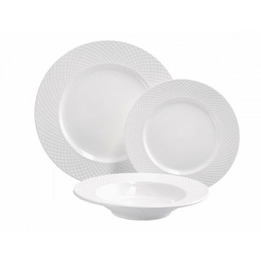 Servizio di piatti in porcellana bianca 18 pezzi - New China - AD TREND - 