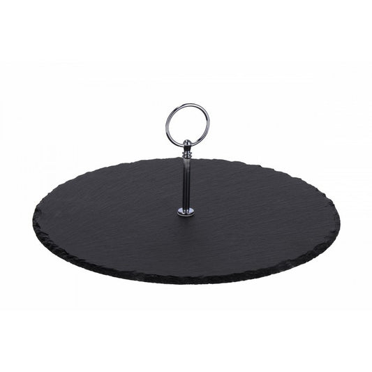Centrotavola tondo in ardesia con manico in metallo 30 cm - AD TREND - 