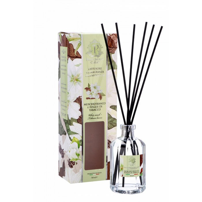 Diffusore di fragranza con midollini muschio e tabacco 700 ml